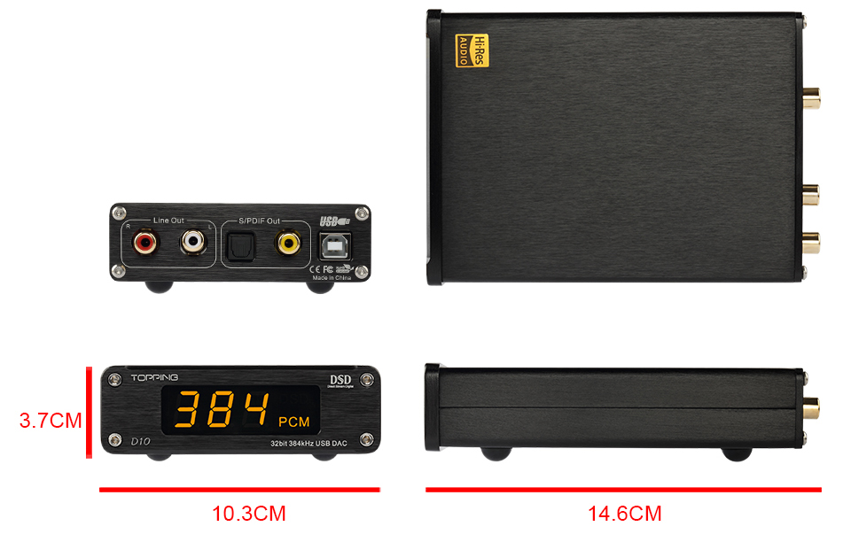 TOPPING D10 USB DAC Desktop with Line Out Optical Coaxial Output